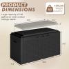 imageDevoko 120 Gallon Deck Box Resin Outdoor Storage Box Waterproof for Patio Large Outdoor Storage Bench Lockable for Outside BlackBlack