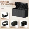 imageDevoko 120 Gallon Deck Box Resin Outdoor Storage Box Waterproof for Patio Large Outdoor Storage Bench Lockable for Outside BlackBlack