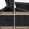 imageDevoko 120 Gallon Deck Box Resin Outdoor Storage Box Waterproof for Patio Large Outdoor Storage Bench Lockable for Outside BlackBlack