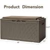 imageDevoko 120 Gallon Deck Box Resin Outdoor Storage Box Waterproof for Patio Large Outdoor Storage Bench Lockable for Outside BlackBrown