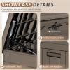 imageDevoko 120 Gallon Deck Box Resin Outdoor Storage Box Waterproof for Patio Large Outdoor Storage Bench Lockable for Outside BlackBrown