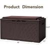 imageDevoko 120 Gallon Deck Box Resin Outdoor Storage Box Waterproof for Patio Large Outdoor Storage Bench Lockable for Outside BlackDeep Brown