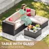 imageDevoko 2 Pieces Patio Furniture Sofa Sets Outdoor AllWeather Sectional Corner Sofa and Armless Sofa RedBeige