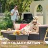 imageDevoko 2 Pieces Patio Furniture Sofa Sets Outdoor AllWeather Sectional Corner Sofa and Armless Sofa RedBeige