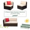 imageDevoko 2 Pieces Patio Furniture Sofa Sets Outdoor AllWeather Sectional Corner Sofa and Armless Sofa RedBeige