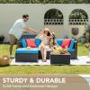 imageDevoko 2 Pieces Patio Furniture Sofa Sets Outdoor AllWeather Sectional Corner Sofa and Armless Sofa RedBlue