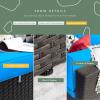 imageDevoko 2 Pieces Patio Furniture Sofa Sets Outdoor AllWeather Sectional Corner Sofa and Armless Sofa RedBlue