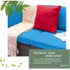 imageDevoko 2 Pieces Patio Furniture Sofa Sets Outdoor AllWeather Sectional Corner Sofa and Armless Sofa RedBlue