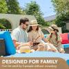 imageDevoko 2 Pieces Patio Furniture Sofa Sets Outdoor AllWeather Sectional Corner Sofa and Armless Sofa RedBlue