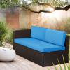 imageDevoko 2 Pieces Patio Furniture Sofa Sets Outdoor AllWeather Sectional Corner Sofa and Armless Sofa RedBlue