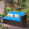 imageDevoko 2 Pieces Patio Furniture Sofa Sets Outdoor AllWeather Sectional Corner Sofa and Armless Sofa RedBlue