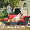imageDevoko 2 Pieces Patio Furniture Sofa Sets Outdoor AllWeather Sectional Corner Sofa and Armless Sofa RedRed