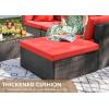 imageDevoko 2 Pieces Patio Furniture Sofa Sets Outdoor AllWeather Sectional Corner Sofa and Armless Sofa RedRed