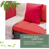 imageDevoko 2 Pieces Patio Furniture Sofa Sets Outdoor AllWeather Sectional Corner Sofa and Armless Sofa RedRed