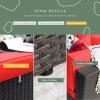 imageDevoko 2 Pieces Patio Furniture Sofa Sets Outdoor AllWeather Sectional Corner Sofa and Armless Sofa RedRed
