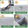 imageDevoko 30 Gallon Resin Deck Box Outdoor Indoor Waterproof Storage Box for Patio Furniture Pool Accessories Storage for Cushion Garden Tools 30 Gallon BrownGrey