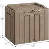 imageDevoko 30 Gallon Resin Deck Box Outdoor Indoor Waterproof Storage Box for Patio Furniture Pool Accessories Storage for Cushion Garden Tools 30 Gallon BrownLight Brown