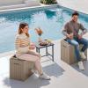 imageDevoko 30 Gallon Resin Deck Box Outdoor Indoor Waterproof Storage Box for Patio Furniture Pool Accessories Storage for Cushion Garden Tools 30 Gallon BrownLight Brown