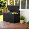 imageDevoko 30 Gallon Resin Deck Box Outdoor Indoor Waterproof Storage Box for Patio Furniture Pool Accessories Storage for Cushion Garden Tools 30 Gallon BrownBlack