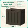 imageDevoko 30 Gallon Resin Deck Box Outdoor Indoor Waterproof Storage Box for Patio Furniture Pool Accessories Storage for Cushion Garden Tools 30 Gallon BrownDeep Brown