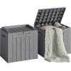 imageDevoko 30 Gallon Resin Deck Box Outdoor Indoor Waterproof Storage Box for Patio Furniture Pool Accessories Storage for Cushion Garden Tools 30 Gallon BrownGrey