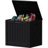 imageDevoko 30 Gallon Resin Deck Box Outdoor Indoor Waterproof Storage Box for Patio Furniture Pool Accessories Storage for Cushion Garden Tools 30 Gallon BrownBlack