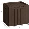 imageDevoko 30 Gallon Resin Deck Box Outdoor Indoor Waterproof Storage Box for Patio Furniture Pool Accessories Storage for Cushion Garden Tools 30 Gallon BrownBrown