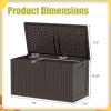imageDevoko 30 Gallon Resin Deck Box Outdoor Indoor Waterproof Storage Box for Patio Furniture Pool Accessories Storage for Cushion Garden Tools 30 Gallon BrownBrown