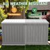 imageDevoko 30 Gallon Resin Deck Box Outdoor Indoor Waterproof Storage Box for Patio Furniture Pool Accessories Storage for Cushion Garden Tools 30 Gallon BrownGrey