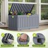 imageDevoko 30 Gallon Resin Deck Box Outdoor Indoor Waterproof Storage Box for Patio Furniture Pool Accessories Storage for Cushion Garden Tools 30 Gallon BrownGrey