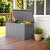 imageDevoko 30 Gallon Resin Deck Box Outdoor Indoor Waterproof Storage Box for Patio Furniture Pool Accessories Storage for Cushion Garden Tools 30 Gallon BrownGray