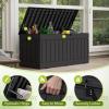 imageDevoko 30 Gallon Resin Deck Box Outdoor Indoor Waterproof Storage Box for Patio Furniture Pool Accessories Storage for Cushion Garden Tools 30 Gallon BrownBlack