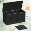 imageDevoko 30 Gallon Resin Deck Box Outdoor Indoor Waterproof Storage Box for Patio Furniture Pool Accessories Storage for Cushion Garden Tools 30 Gallon BrownBlack