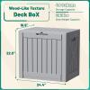 imageDevoko 30 Gallon Resin Deck Box Outdoor Indoor Waterproof Storage Box for Patio Furniture Pool Accessories Storage for Cushion Garden Tools 30 Gallon BrownGray