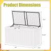 imageDevoko 30 Gallon Resin Deck Box Outdoor Indoor Waterproof Storage Box for Patio Furniture Pool Accessories Storage for Cushion Garden Tools 30 Gallon BrownWhite