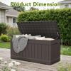 imageDevoko 30 Gallon Resin Deck Box Outdoor Indoor Waterproof Storage Box for Patio Furniture Pool Accessories Storage for Cushion Garden Tools 30 Gallon BrownBrown