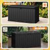 imageDevoko 30 Gallon Resin Deck Box Outdoor Indoor Waterproof Storage Box for Patio Furniture Pool Accessories Storage for Cushion Garden Tools 30 Gallon BrownBlack