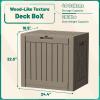 imageDevoko 30 Gallon Resin Deck Box Outdoor Indoor Waterproof Storage Box for Patio Furniture Pool Accessories Storage for Cushion Garden Tools 30 Gallon BrownBrown