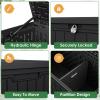 imageDevoko 30 Gallon Resin Deck Box Outdoor Indoor Waterproof Storage Box for Patio Furniture Pool Accessories Storage for Cushion Garden Tools 30 Gallon BrownBlack