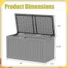 imageDevoko 30 Gallon Resin Deck Box Outdoor Indoor Waterproof Storage Box for Patio Furniture Pool Accessories Storage for Cushion Garden Tools 30 Gallon BrownGrey