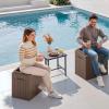 imageDevoko 30 Gallon Resin Deck Box Outdoor Indoor Waterproof Storage Box for Patio Furniture Pool Accessories Storage for Cushion Garden Tools 30 Gallon BrownBrown