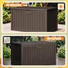 imageDevoko 30 Gallon Resin Deck Box Outdoor Indoor Waterproof Storage Box for Patio Furniture Pool Accessories Storage for Cushion Garden Tools 30 Gallon BrownBrown