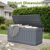 imageDevoko 30 Gallon Resin Deck Box Outdoor Indoor Waterproof Storage Box for Patio Furniture Pool Accessories Storage for Cushion Garden Tools 30 Gallon BrownGrey