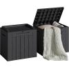 imageDevoko 30 Gallon Resin Deck Box Outdoor Indoor Waterproof Storage Box for Patio Furniture Pool Accessories Storage for Cushion Garden Tools 30 Gallon BrownBlack