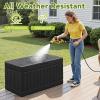 imageDevoko 30 Gallon Resin Deck Box Outdoor Indoor Waterproof Storage Box for Patio Furniture Pool Accessories Storage for Cushion Garden Tools 30 Gallon BrownBlack