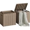 imageDevoko 30 Gallon Resin Deck Box Outdoor Indoor Waterproof Storage Box for Patio Furniture Pool Accessories Storage for Cushion Garden Tools 30 Gallon BrownLight Brown