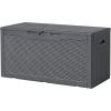 imageDevoko 30 Gallon Resin Deck Box Outdoor Indoor Waterproof Storage Box for Patio Furniture Pool Accessories Storage for Cushion Garden Tools 30 Gallon BrownGray