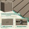 imageDevoko 30 Gallon Resin Deck Box Outdoor Indoor Waterproof Storage Box for Patio Furniture Pool Accessories Storage for Cushion Garden Tools 30 Gallon BrownBrown