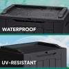 imageDevoko 30 Gallon Resin Deck Box Outdoor Indoor Waterproof Storage Box for Patio Furniture Pool Accessories Storage for Cushion Garden Tools 30 Gallon BrownBlack