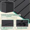 imageDevoko 30 Gallon Resin Deck Box Outdoor Indoor Waterproof Storage Box for Patio Furniture Pool Accessories Storage for Cushion Garden Tools 30 Gallon BrownBlack